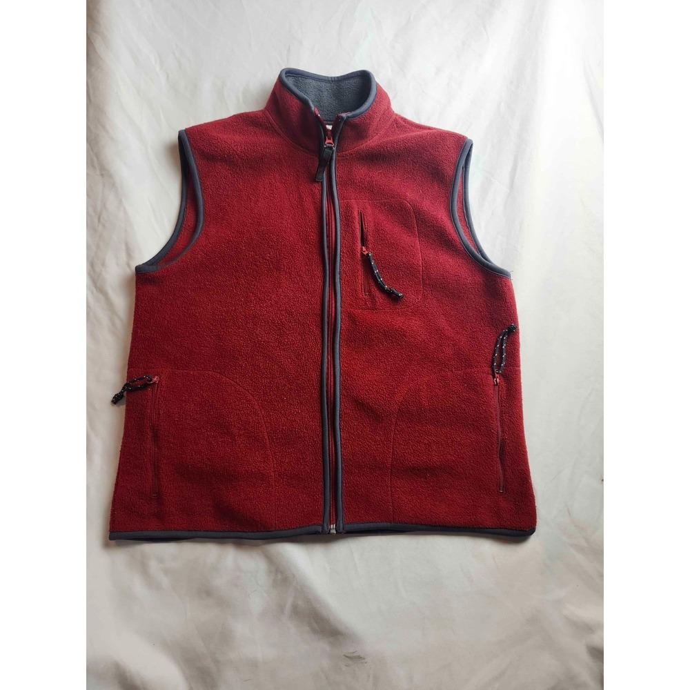 VTG 90s Old Navy Vest Mens L Red Fleece Gorpcore Performance Outdoor Layering